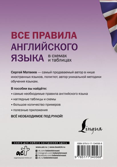 Книга Все правила английского языка в схемах и таблицах • С. А. Матвеев ...