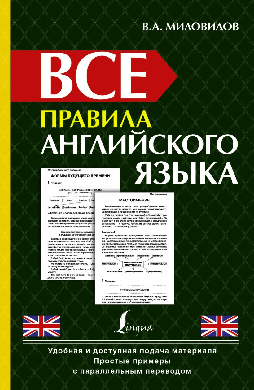 В миловидов все правила английского языка в схемах и таблицах