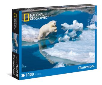 

CLem.National Geographic.Пазл.1000 эл. 39304 Белый медвежонок на льдинах (n)