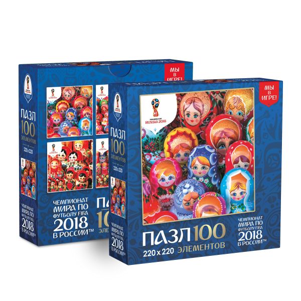 ЧМ2018.Пазл.100Эл.Матрешки.Лучшие.03801 ЧМ2018.Пазл.100Эл.Матрешки.Лучшие.03801