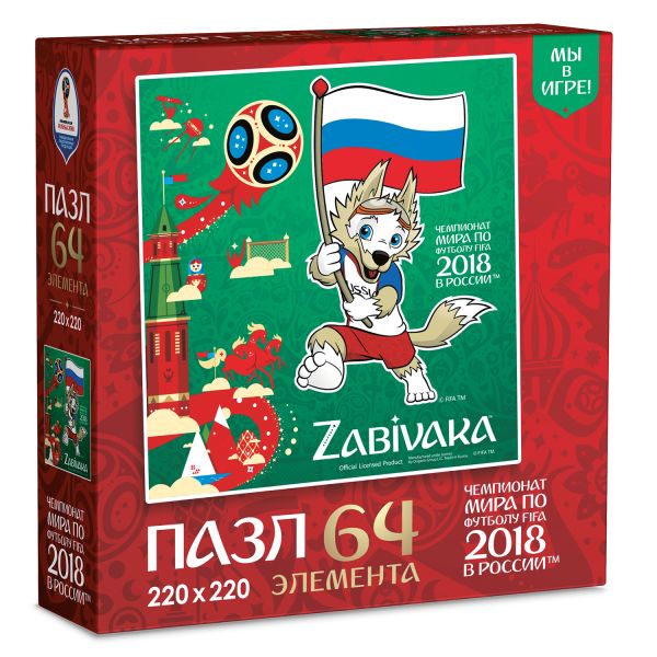 

ЧМ2018.Пазл.64Эл.Забивака.Белый синий красный.03790