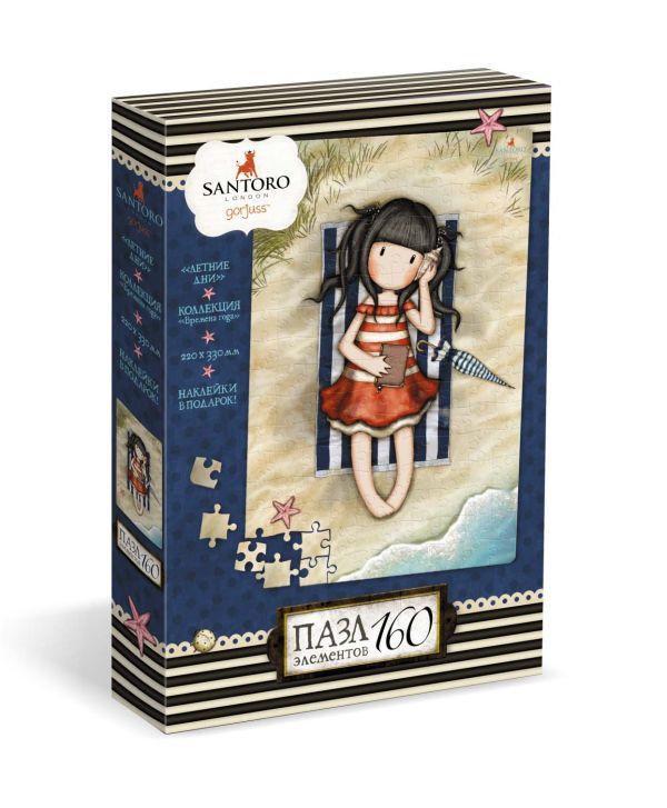 

Пазл 160 эл. Санторо. Летние дни+наклейки