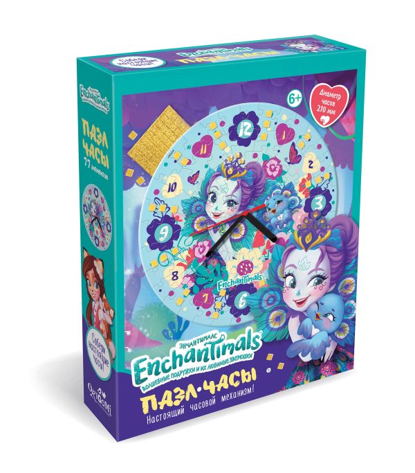 

Пазл 77 эл.Часы Павлин+4 магнита