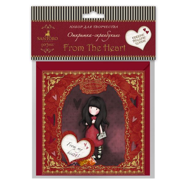 

Открытка-скрапбукинг в конверте Santoro. From The Heart!