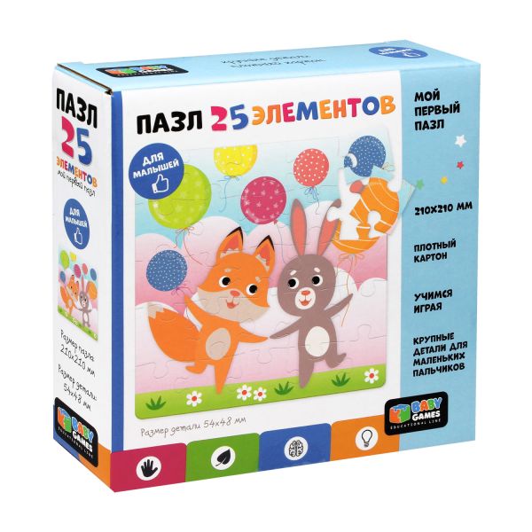 

Baby Games.Пазл. 25Эл.Лис и зайка в шариках. 06744