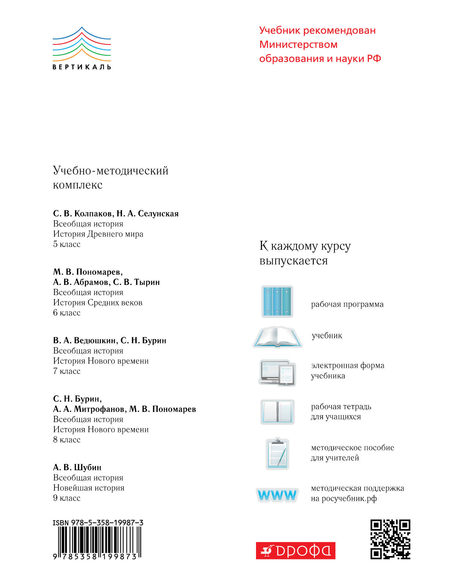 Всеобщая история. История Нового времени. 8 кл. Учебник.ВЕРТИКАЛЬ  (Пономарев Михаил Владимирович, Бурин Сергей Николаевич, Митрофанов Андрей  Александрович). ISBN: 978-5-358-19987-3 ➠ купите эту книгу с доставкой в  интернет-магазине «Буквоед»