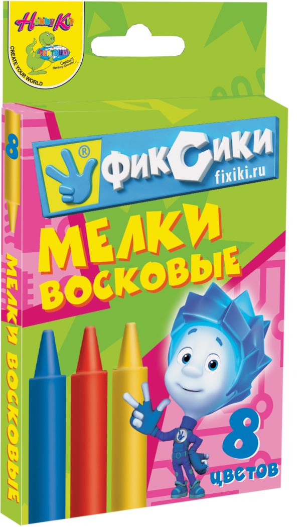Мелки восковые, 8 цветов. Фиксики. 84208 Мелки восковые, 8 цветов. Фиксики. 84208