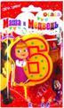 Свеча цифра "6", МАША И МЕДВЕДЬ