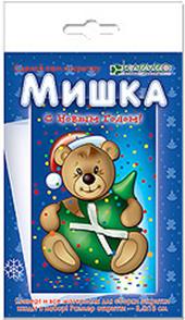 Набор для изготовления новогодней открытки "Мишка"