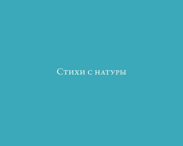 Стихи с натуры