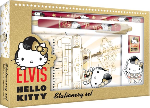 Набор канцелярский Hello Kitty в подарочной коробке с вырубкой:ноутбук 7БЦ,ручка автомат Набор канцелярский Hello Kitty в подарочной коробке с вырубкой:ноутбук 7БЦ,ручка автомат