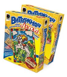 Витражная фреска Конек-Огонек