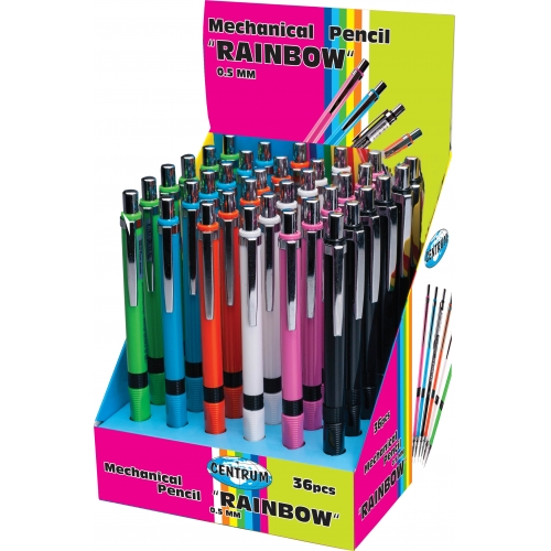 Карандаш механанический RAINBOW 0.5 мм (корпус ассорти) в дисплее Карандаш механанический RAINBOW 0.5 мм (корпус ассорти) в дисплее