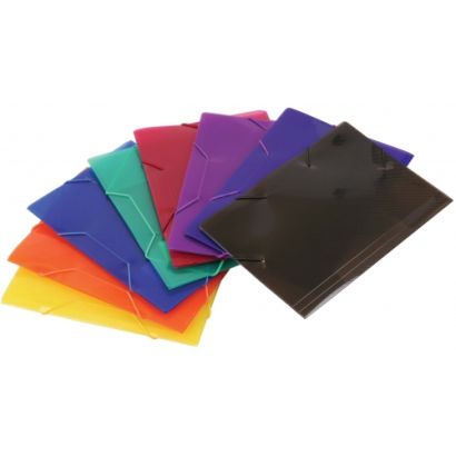 Папка на резинках пластиковая 0,45мм; ассорти 8 цветов, формат А5. - фото 1
