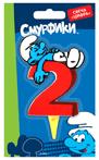 Свеча цифра "2", СМУРФИКИ
