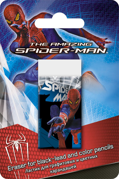 Ластик д/графитовых и цветных карандашей, 1 шт. Spider-man Ластик д/графитовых и цветных карандашей, 1 шт. Spider-man
