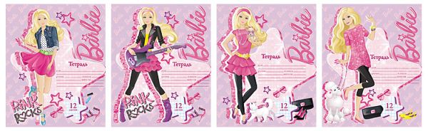 Тетр 12л скр А5 круп кл карт B563/4-VQ Barbie Тетр 12л скр А5 круп кл карт B563/4-VQ Barbie