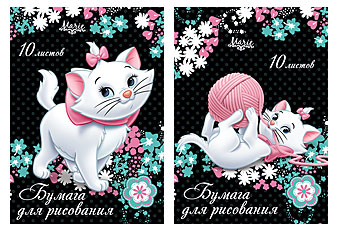 Бум д/рисов 10л Папка А4 D2889,D2890-EAC Marie Cat Бум д/рисов 10л Папка А4 D2889,D2890-EAC Marie Cat