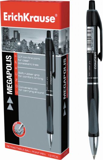 Ручка шариковая автоматическая MEGAPOLIS CONCEPT (Черный) Ручка шариковая автоматическая MEGAPOLIS CONCEPT (Черный)