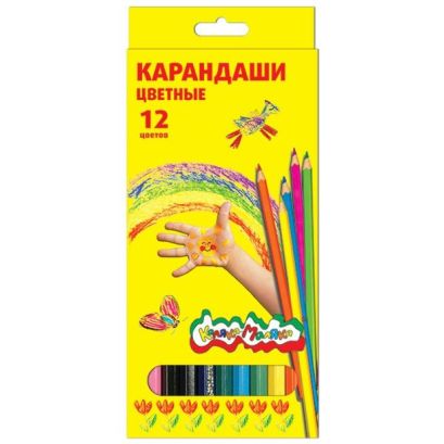 Набор цветн.каранд Каляка-Маляка 12 цв. шестигранные с заточкой - фото 1
