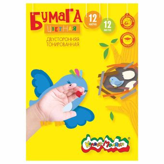 Бумага цв. тониров. 12 цв. 12 л. А4 Каляка-Маляка Бумага цв. тониров. 12 цв. 12 л. А4 Каляка-Маляка