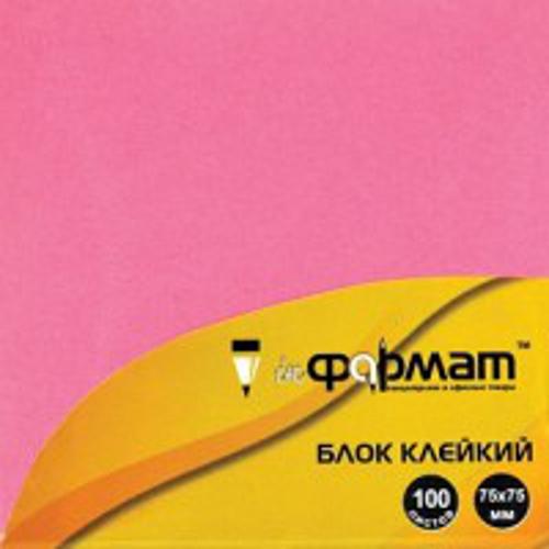 Блок самоклеящ. inФОРМАТ 75х75 мм 100 л. роз. неон Блок самоклеящ. inФОРМАТ 75х75 мм 100 л. роз. неон