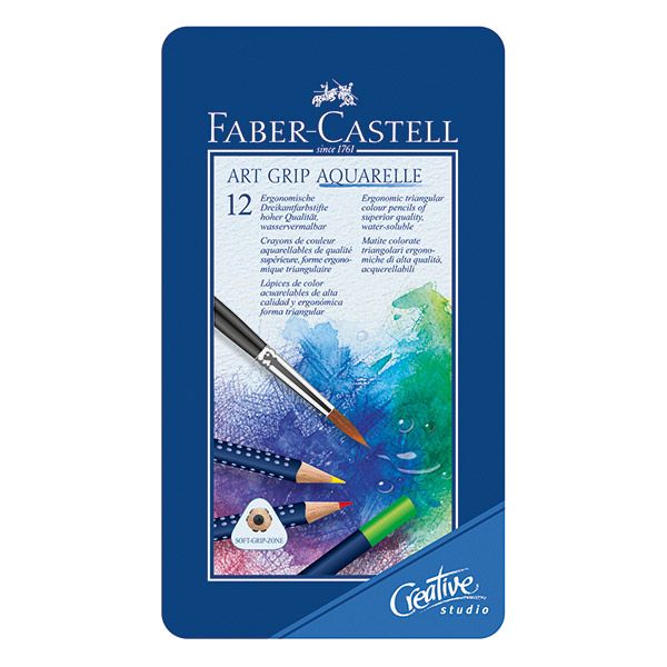 Акварельные карандаши ART GRIP AQUARELLE, набор цветов, в металлической коробке, 12 шт. Акварельные карандаши ART GRIP AQUARELLE, набор цветов, в металлической коробке, 12 шт.