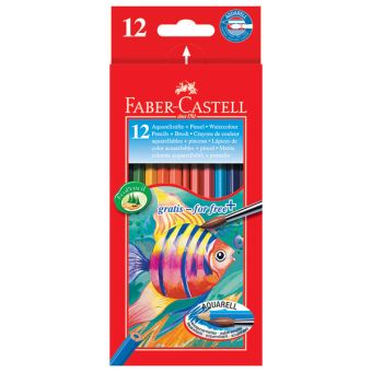 Набор цветн.каранд FABER COLOUR PENCILS 12 цв. шестигранные с заточкой с кисточкой Набор цветн.каранд FABER COLOUR PENCILS 12 цв. шестигранные с заточкой с кисточкой