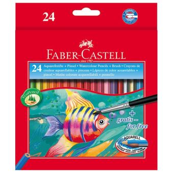 Набор цветн.каранд FABER COLOUR PENCILS 24 цв. шестигранные с заточкой с кисточкой Набор цветн.каранд FABER COLOUR PENCILS 24 цв. шестигранные с заточкой с кисточкой