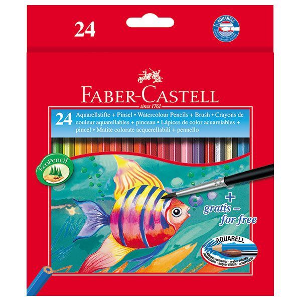 Набор цветн.каранд FABER COLOUR PENCILS 24 цв. шестигранные с заточкой с кисточкой Набор цветн.каранд FABER COLOUR PENCILS 24 цв. шестигранные с заточкой с кисточкой
