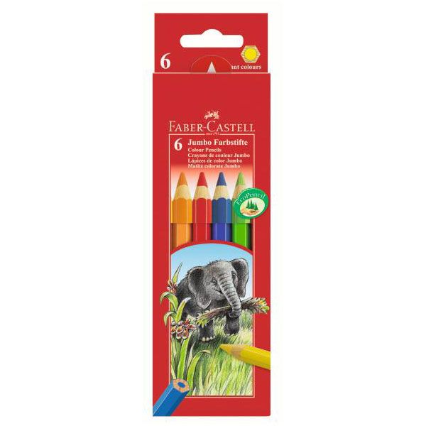 Набор цветн.каранд FABER JUMBO 6 цв. шестигранные с заточкой Набор цветн.каранд FABER JUMBO 6 цв. шестигранные с заточкой