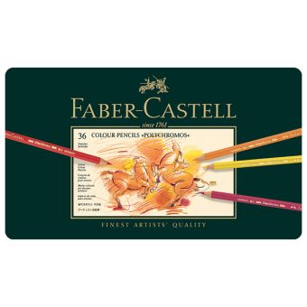 Набор цветн.каранд FABER POLYCHROMOS 36 цв. круглые с заточкой метал. коробка Набор цветн.каранд FABER POLYCHROMOS 36 цв. круглые с заточкой метал. коробка