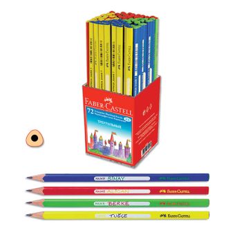Карандаш чернографит. FABER-CASTELL TRIANGULAR НВ трехгранный, 4 цв., 2х72шт./уп. Карандаш чернографит. FABER-CASTELL TRIANGULAR НВ трехгранный, 4 цв., 2х72шт./уп.