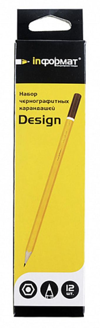 Набор чернографит.каранд. inФОРМАТ DESIGN шестигранные с заточкой, 12 шт./уп. Набор чернографит.каранд. inФОРМАТ DESIGN шестигранные с заточкой, 12 шт./уп.
