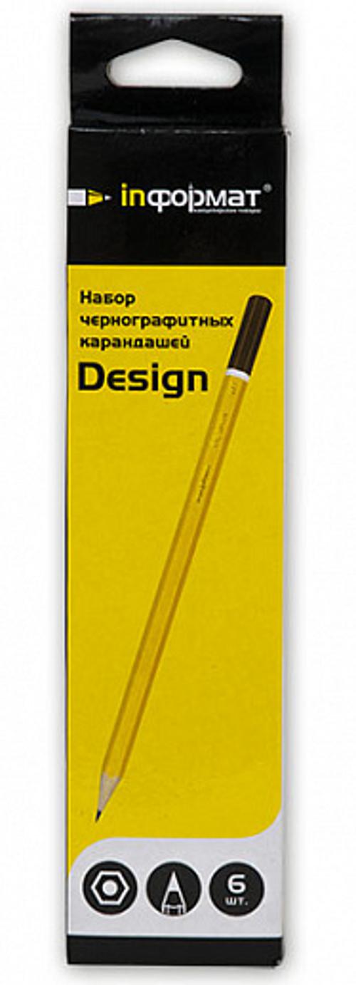 Набор чернографит.каранд. inФОРМАТ DESIGN шестигранные с заточкой, 6 шт./уп. Набор чернографит.каранд. inФОРМАТ DESIGN шестигранные с заточкой, 6 шт./уп.