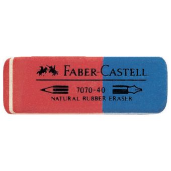 Ластик FABER-CASTELL 7070 Двухсторонний комбин. 50х18х8 мм каучук д/черногр/цв.кар/туши Ластик FABER-CASTELL 7070 Двухсторонний комбин. 50х18х8 мм каучук д/черногр/цв.кар/туши