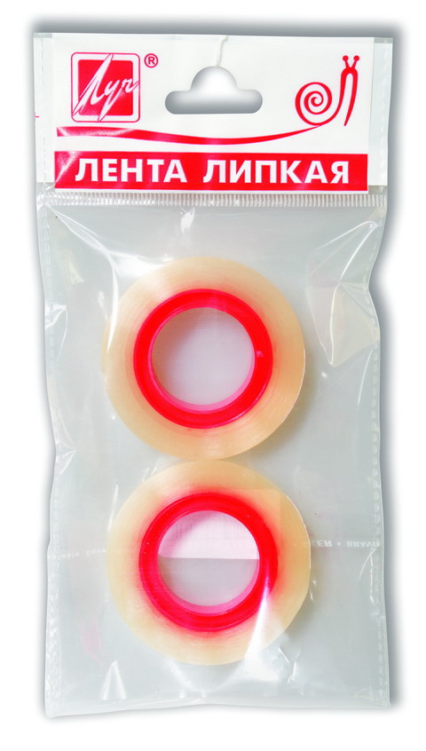 Клейк.лента канцелярская ЛУЧ 18 мм 30 м прозр.2шт. Клейк.лента канцелярская ЛУЧ 18 мм 30 м прозр.2шт.