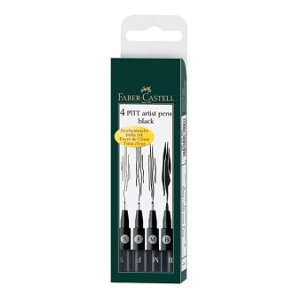 Капиллярные ручки PITT® ARTIST PEN, набор типов, черный, в футляре, 4 шт. Капиллярные ручки PITT® ARTIST PEN, набор типов, черный, в футляре, 4 шт.