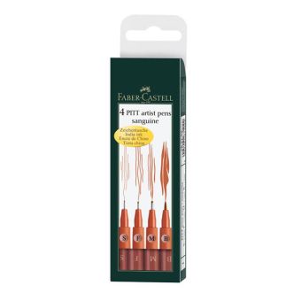 Капиллярные ручки PITT® ARTIST PEN, набор типов, кровово-красный, в футляре, 4 шт. Капиллярные ручки PITT® ARTIST PEN, набор типов, кровово-красный, в футляре, 4 шт.
