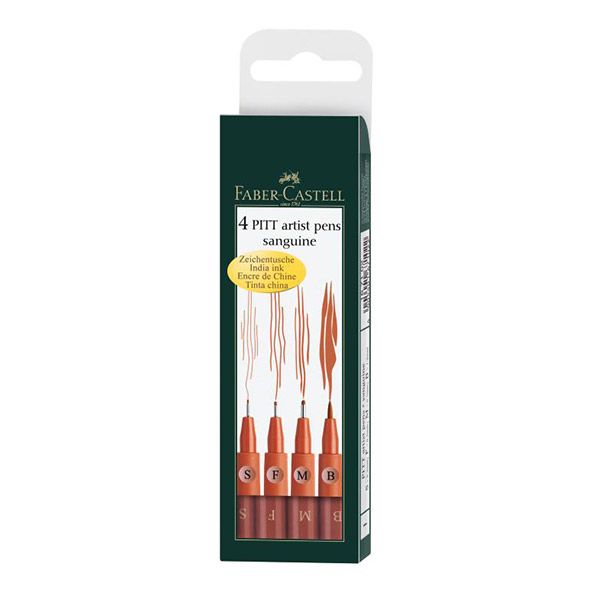 Капиллярные ручки PITT® ARTIST PEN, набор типов, кровово-красный, в футляре, 4 шт. Капиллярные ручки PITT® ARTIST PEN, набор типов, кровово-красный, в футляре, 4 шт.