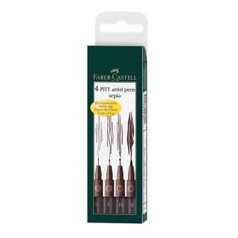 Капиллярные ручки PITT® ARTIST PEN, набор типов, цвет сепии, в футляре, 4 шт. Капиллярные ручки PITT® ARTIST PEN, набор типов, цвет сепии, в футляре, 4 шт.