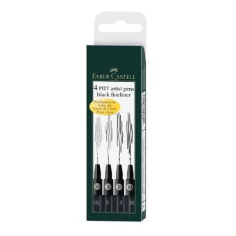 Капиллярные ручки PITT® ARTIST PEN, ширина наконечника M, F, S, XS, черный, в футляре, 4 шт. Капиллярные ручки PITT® ARTIST PEN, ширина наконечника M, F, S, XS, черный, в футляре, 4 шт.