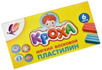 Пластилин восковой мягкий КРОХА 6 цв. 99 г стек Пластилин восковой мягкий КРОХА 6 цв. 99 г стек