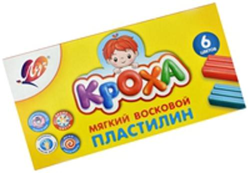 Пластилин восковой мягкий КРОХА 6 цв. 99 г стек Пластилин восковой мягкий КРОХА 6 цв. 99 г стек
