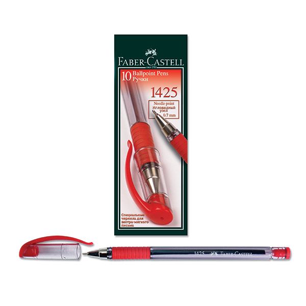 Ручка шарик. FABER-CASTELL 1425 резин.грип красная Ручка шарик. FABER-CASTELL 1425 резин.грип красная