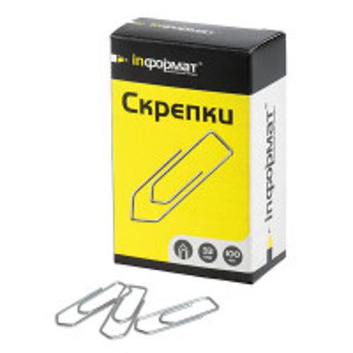 Скрепки inФОРМАТ с углом серебро никел. 100 шт 33 мм Скрепки inФОРМАТ с углом серебро никел. 100 шт 33 мм