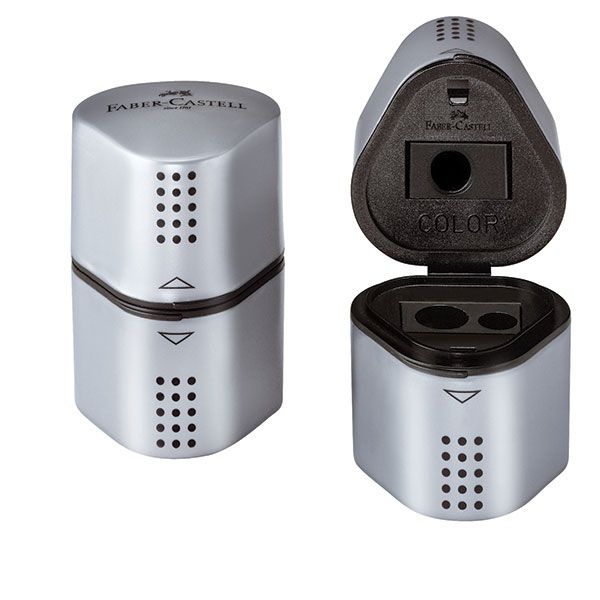 Точилка FABER TRIO GRIP 2001 с контейнером 3 отв. серая Точилка FABER TRIO GRIP 2001 с контейнером 3 отв. серая