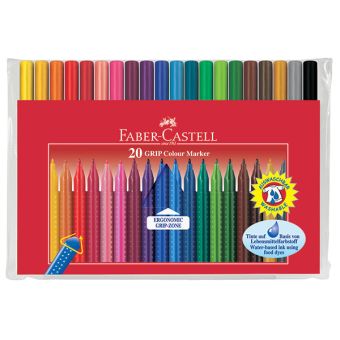 Фломастеры FABER GRIP 20 цв. блист. упак. кругл. корп. Фломастеры FABER GRIP 20 цв. блист. упак. кругл. корп.