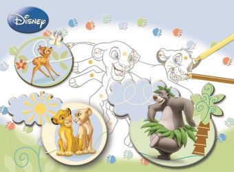 Животные Disney. Большая раскраска - цветная подсказка. Животные Disney. Большая раскраска - цветная подсказка. Disney, Классические герои