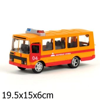 Машина "Технопарк" Металл. Инерц. Паз 3205, Аварийная, Свет+Звук В Русс. Кор. В Кор.2*24Шт Машина "Технопарк" Металл. Инерц. Паз 3205, Аварийная, Свет+Звук В Русс. Кор. В Кор.2*24Шт